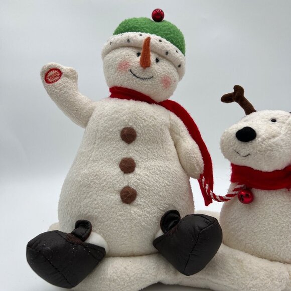 Hallmark Jingle Pals 2004 Animated Snowman Singing Barking Puppy Dog Plush - Picture 4 of 11